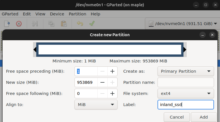 Cover Image for gparted partition options
