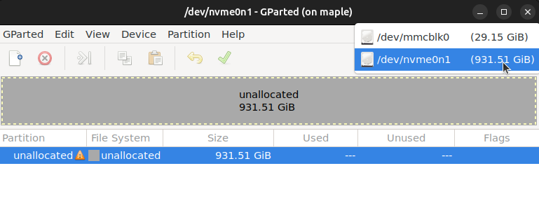 Cover Image for gparted select